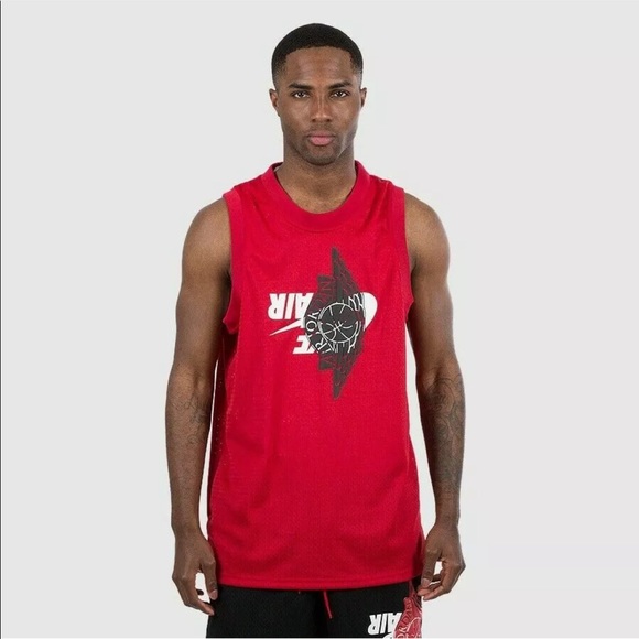 Jordan Other - Nike Jordan Air Jumpman Mens Mesh Jersey Wings Bred Red Retro Size XL BQ8479-687